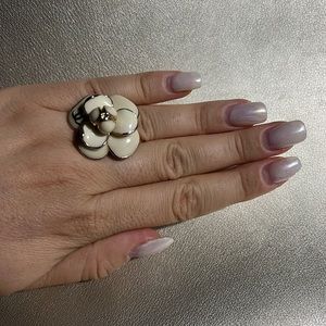 CC ring, enamel, adjustable